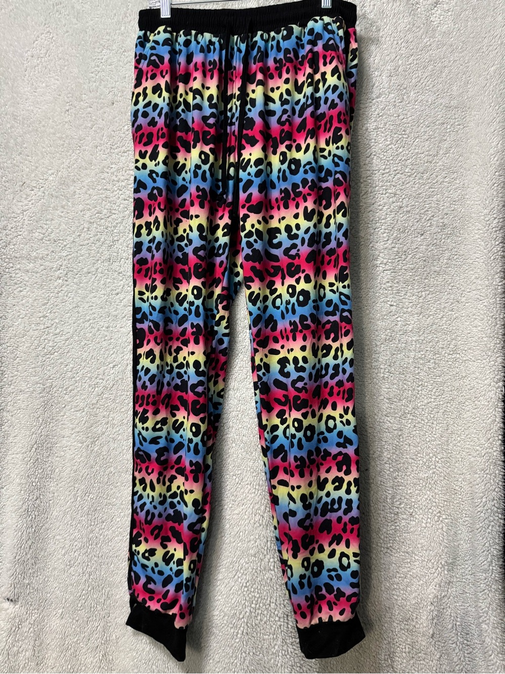 Adults Rainbow Leopard Print Jogger Pants - Multicolor